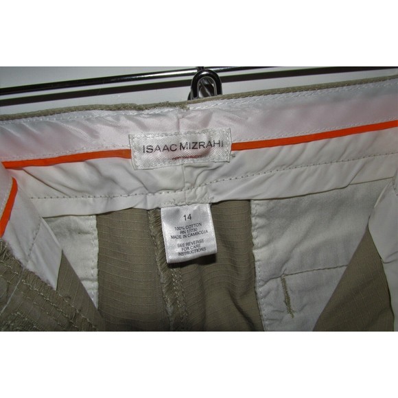 Isaac Mizrahi Women's Beige Mid-Rise Cotton Khaki Capri Pants Size 14 - Picture 8 of 8
